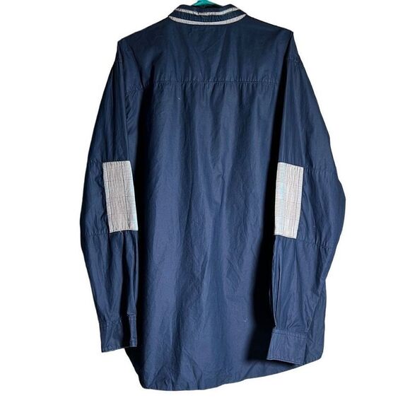 Ecko Unltd Mens Button Down Shirt Plaid Patch Logo Cotton Rhino Brand Blue XXL - Picture 2 of 16